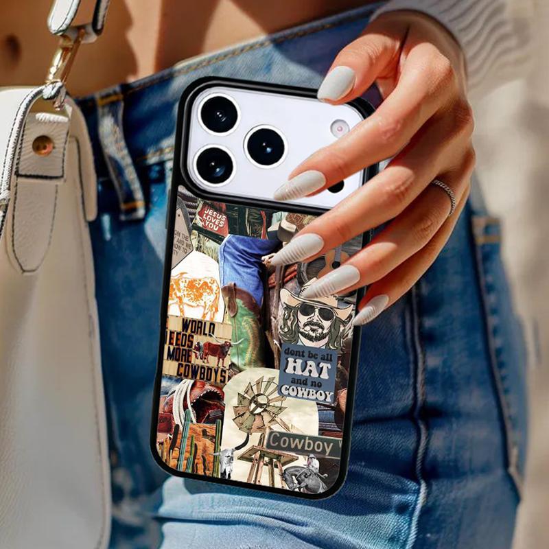 Rodeo Cowboy Lasso Horses Phone Case For iPhone 17 Air 14 15 13 12 Max Cover For Apple 16e 11 Pro Max Plus Coque