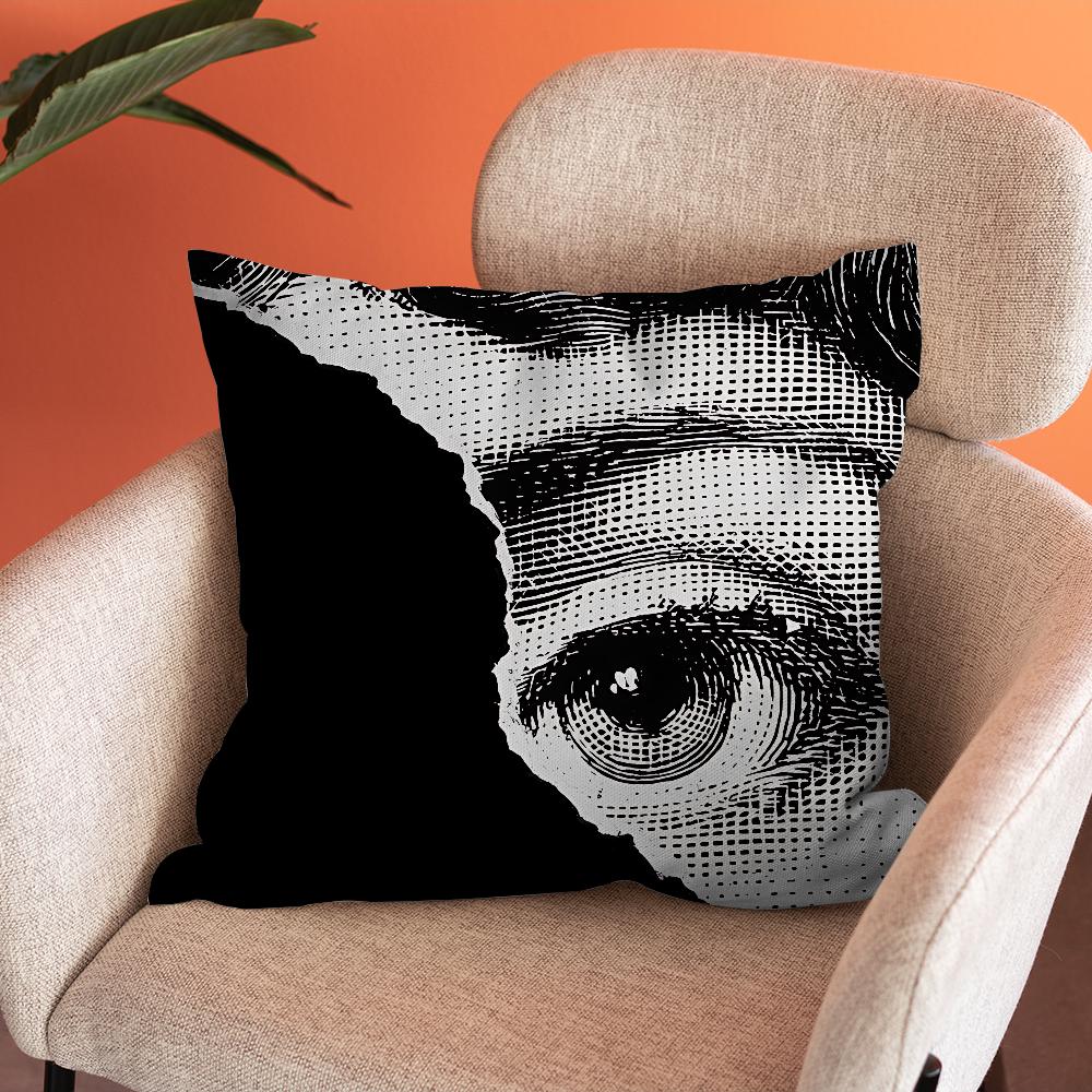 Face Art P-Piero Pillow Case Soft Cushion Case or Farmhouse Sofa Decor Home Decorations and Protector F-Fornasettis Pillow Case