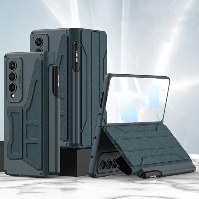 Rüstung abnehmbare S Pen Slot Halter Abdeckung für Samsung Galaxy Z Fold4 Fall mit gehärtetem Film Anti-Fall Fundas (Kein S Pen )Für Zfold4