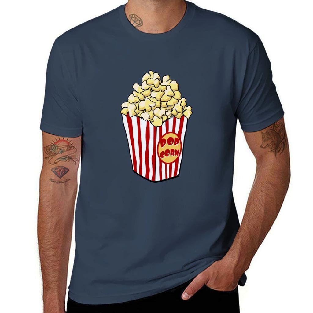 Cartoon Popcorn Bag TShirt Casual Lightweight Short Sleeve Top