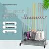 Stainless Steel Floor-standing Mop and Broom Rack with Balcony Storage
