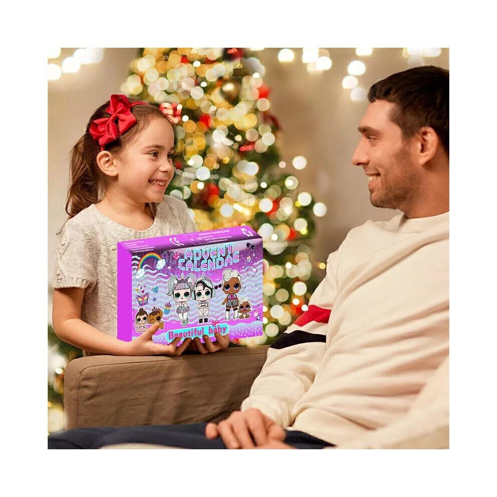 Weihnachtspuppe Adventskalender Countdown-Kalender mit Überraschungsspielzeug Geschenken