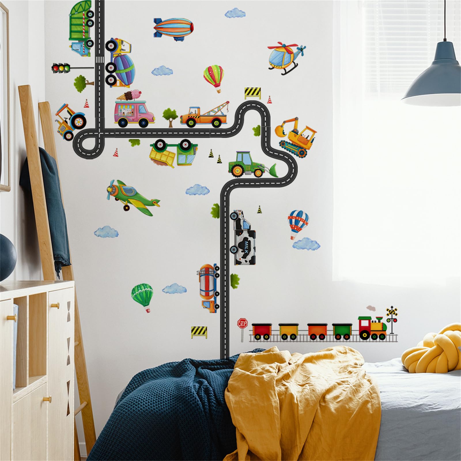 

WOHAHA Wall Stickers for Hot Air Airplanes Removable Wall Stickers for Living and Rooms Stylish Wall Decor Kids Rooms Cars, Trains, Trucks,
