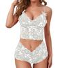 Sexy Women Lingerie Set Thin Lace Flower Printed Underwear Suit Female Adjustable Shoulder Strap Triangle Cup Bralettle