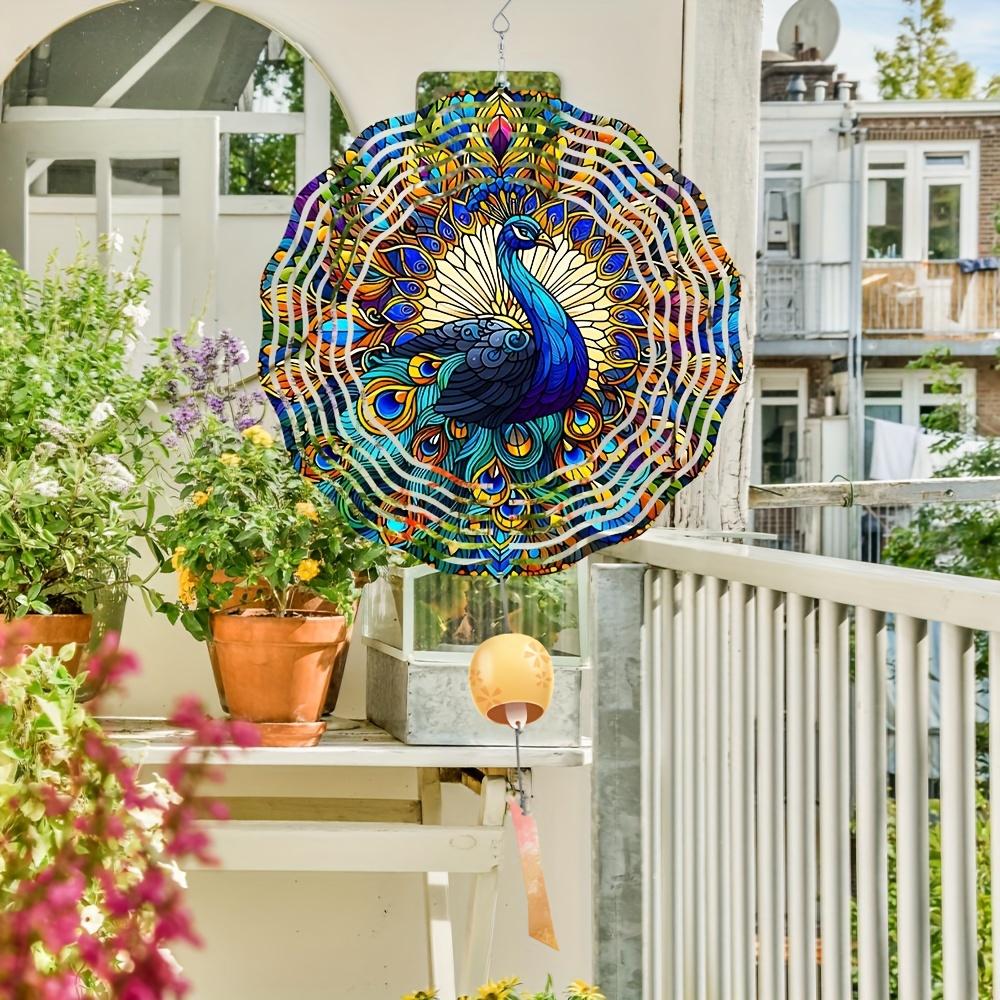 1 Stück Pfauen-Windspiel - Große 3D Metall Power Hängedekoration, Perfektes Geschenk für Frauen, Mütter, Omas, Ehefrauen