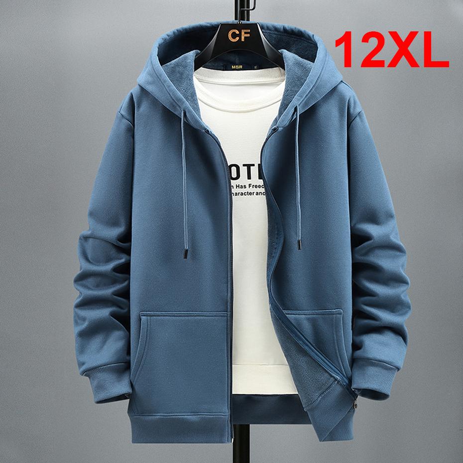Herbst Winter Hoodie Männer Fleece Hoodies Einfarbig Jacke Zip Up Hoodies Strickjacke