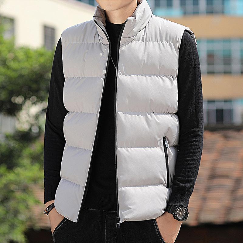 Fashionable Trendy Cotton Vest Stand Collar Autumn and Winter Warm Jacket for Men