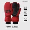 Winter Ski Gloves for Women, Windproof and Warm, Fleece-Lined and Thickened, Waterproof, Men's Three-Finger Mittens, Cotton Gloves