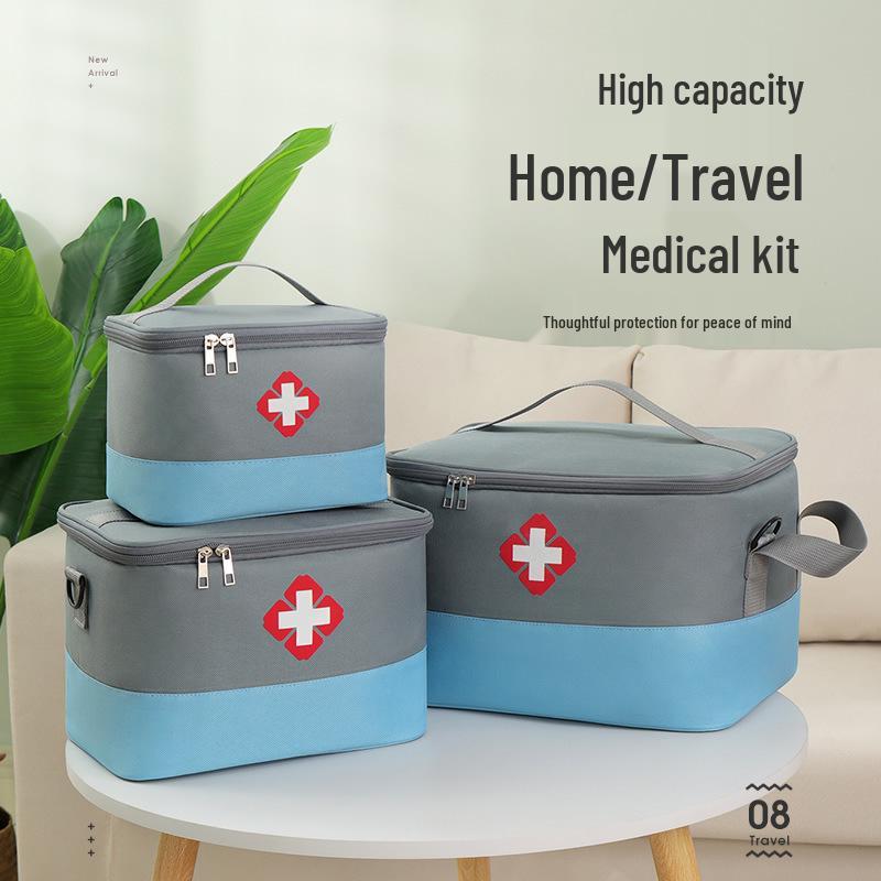 Comprehensive First Aid Trauma Kit with Medicine Cabinet for Home and School Use