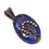 Tree Of Life Blue Sapphire Pendant, Handmade Gemstone Pendant, 999 Copper Wire Wrapped Pendant Antique Jewelry, For Engagement Gift