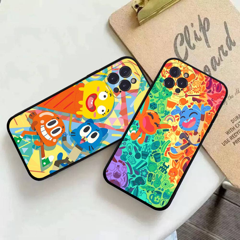 The A-Amazing World Gumball Anime Phone Case For IPhone 17 16 14 15 13 12 11 Pro Max Plus Silicone Soft Cover