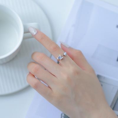 Unique Fantasy Planet Zircon Ring Personality Sweet Open Ring Universe Galaxy Star Index Finger Ring Cross Border