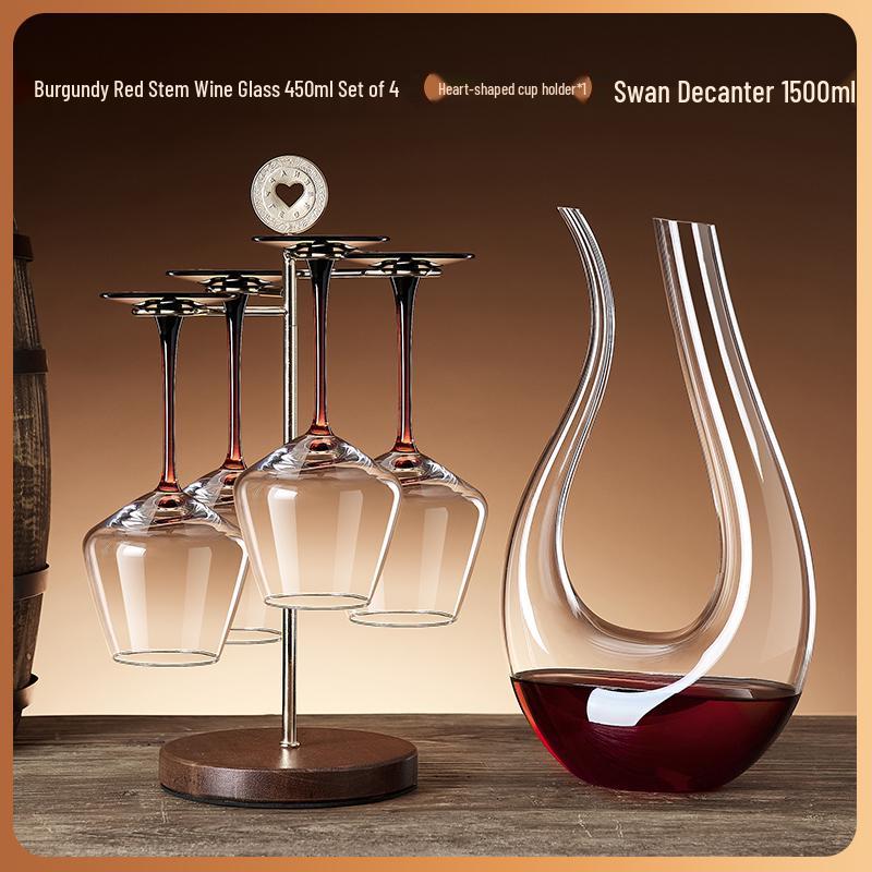 Creative Red Wine Glass Hanging Rack for Living Room Cabinets - Display and Storage Shelf with Ornaments