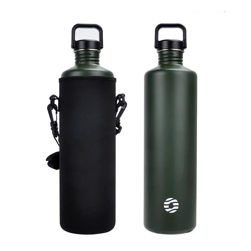 Fjbottle Stainless Steel Water Bottle 2L Outdoor Travel Cycling Sports Water Bottle Large Capacity Leakproof Bottle with Bag