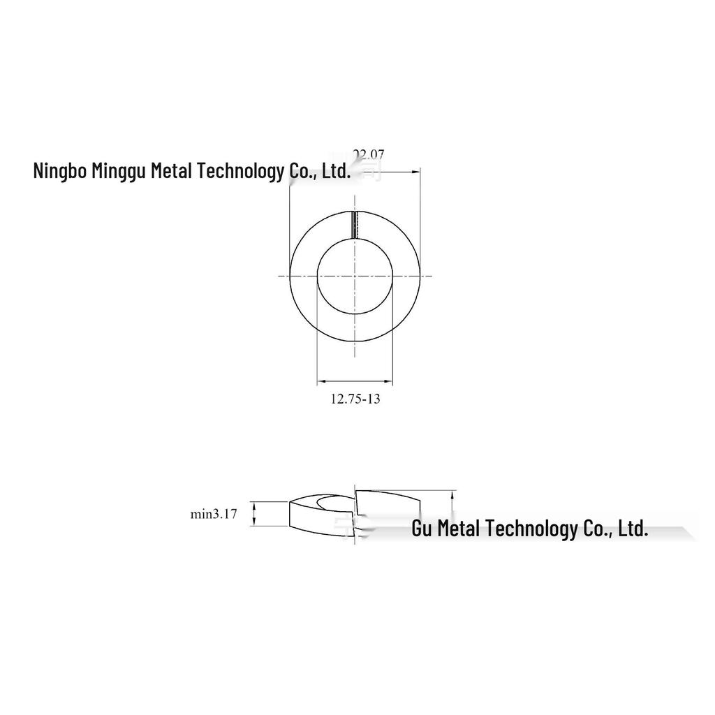 Galvanized Blackened US/British Standard 1/4"-1-1/4" Spring Lock Washer, Anti-Loosening High-Strength.