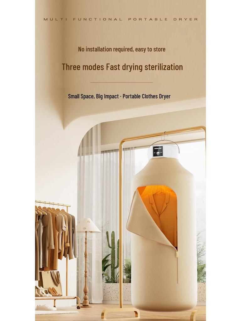 Portable Foldable Clothes Dryer with Timer & UV Light - No Installation Needed