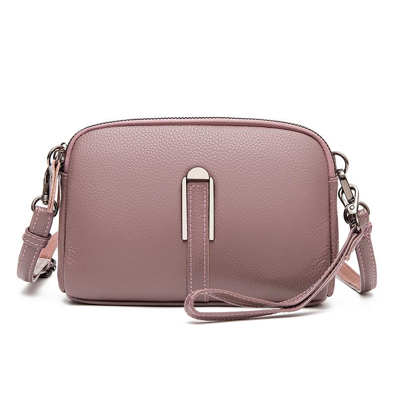 Genuine Leather Women's Bag Mobile Phone Bag Fashionable Single-shoulder Crossbody Bag Cowhide Small Square Bag Casually