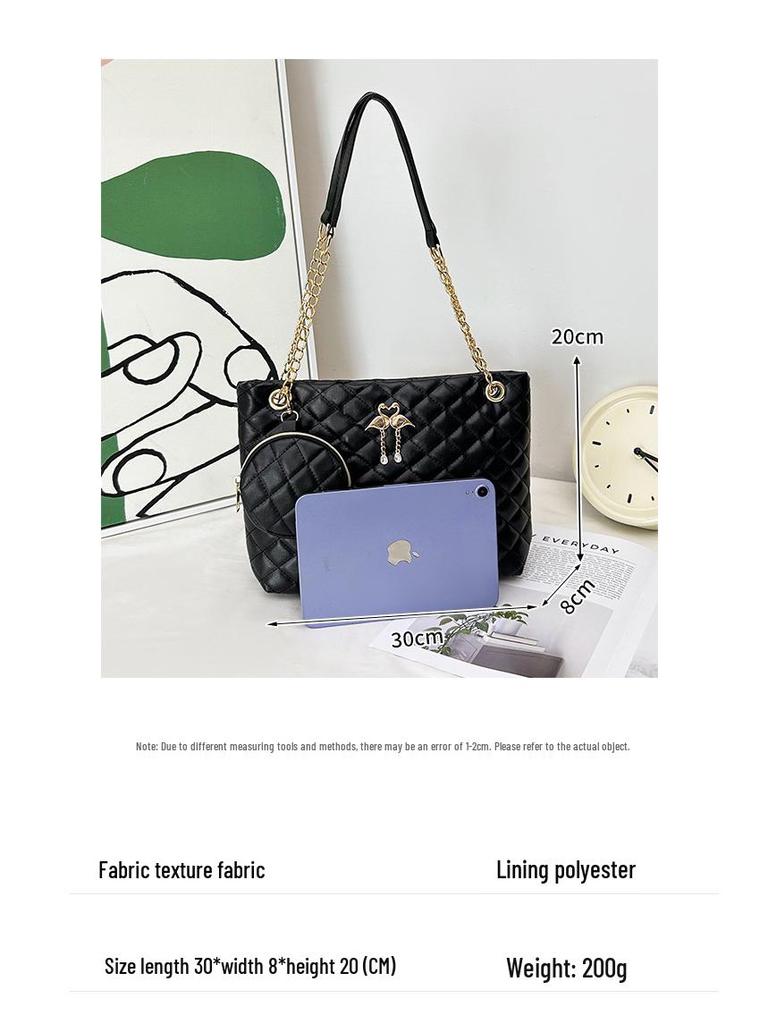 2024 Large Capacity Mummy Bag Set: Women's Two-Piece Shoulder Bag with Diamond Print Pattern