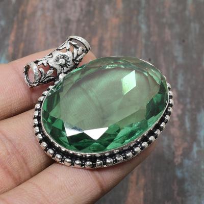 Tsavorite אבן חן תכשיטים בעבודת יד 925 תליון כסף סטרלינג לנשים