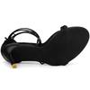 Allegra K Women's Black Lace-Up Sandals with Strap Heels and Stiletto High Heels, Size 24.5cm