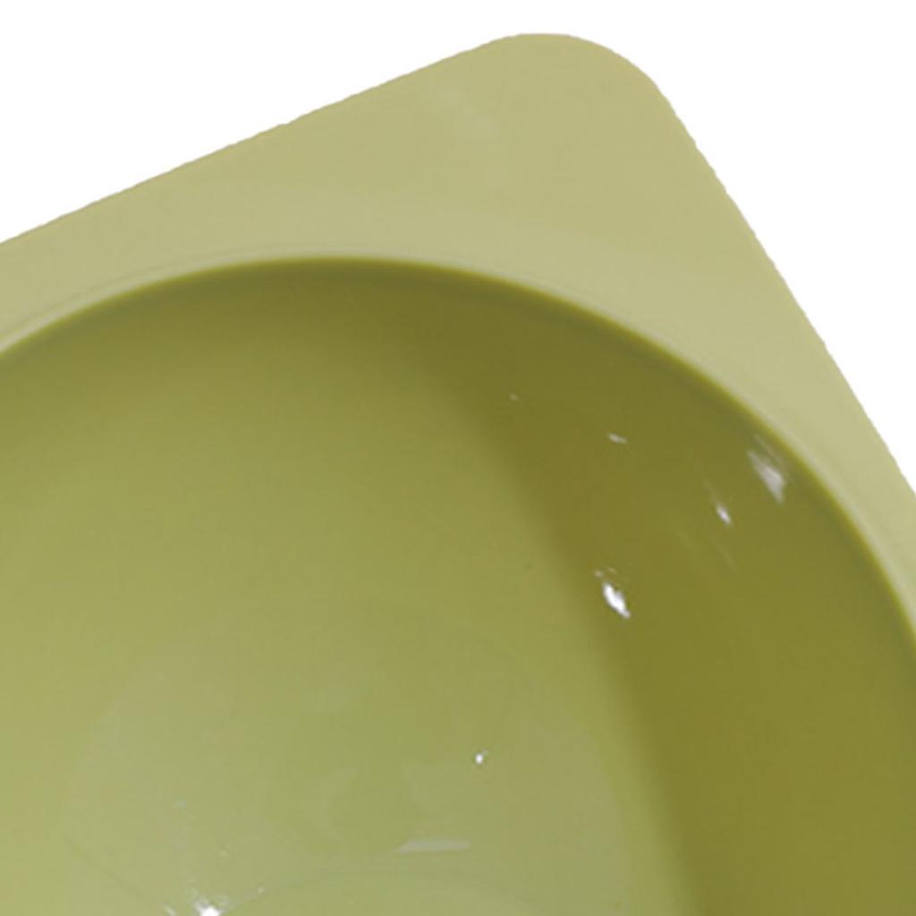 Cat Bowl Tilted Simple Style Refreshing Color Smoothly Odorless Plastic Pet Food Bowl Grass Green