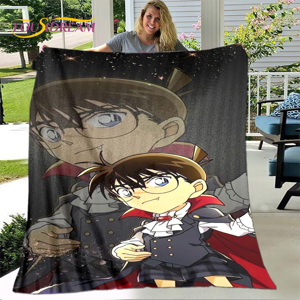 Anime Detective Conan Cartoon Soft Plush Blanket,Flannel Blanket Throw Blanket for Living Room Bedroom Bed Sofa Picnic Cover 3D