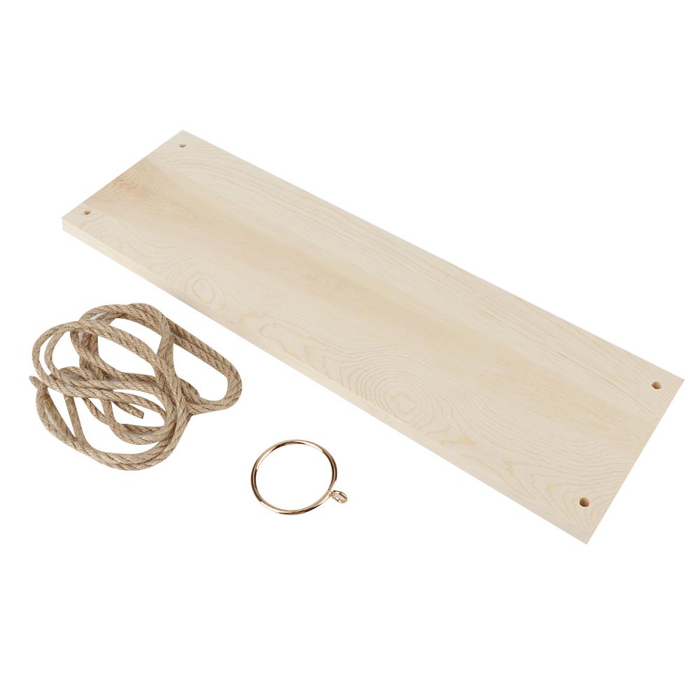 Wood Swing Shelf Flower Pot Wall Hanging Rack Balcony Garden Planter Stand Holder (Burlywood)