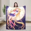 S-Sailor M-Moon Anime Blanket  Camping Flannel Bedding Throws For Living Room Warm Soft Design Quality Bedspread Gift