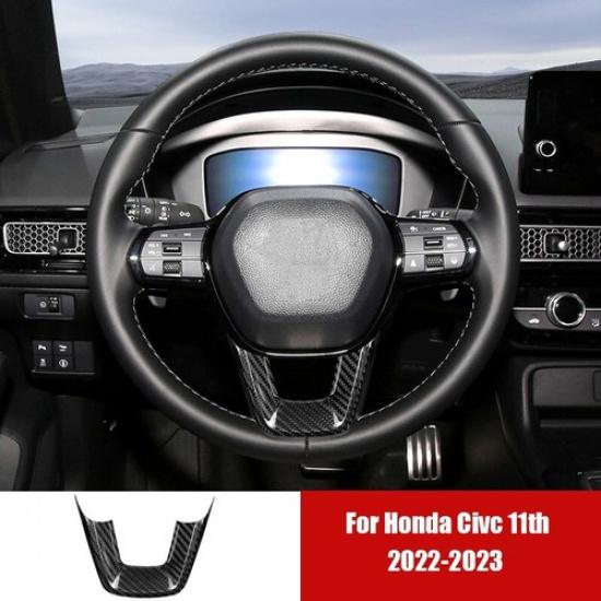 Черная карбоновая накладка на руль автомобиля для Honda Civic 11-го поколения 2022-2023