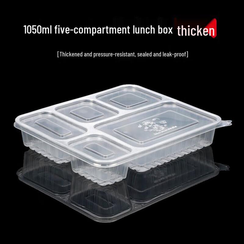 ZLIII Disposable 5-Compartment Meal Prep Containers with Lids