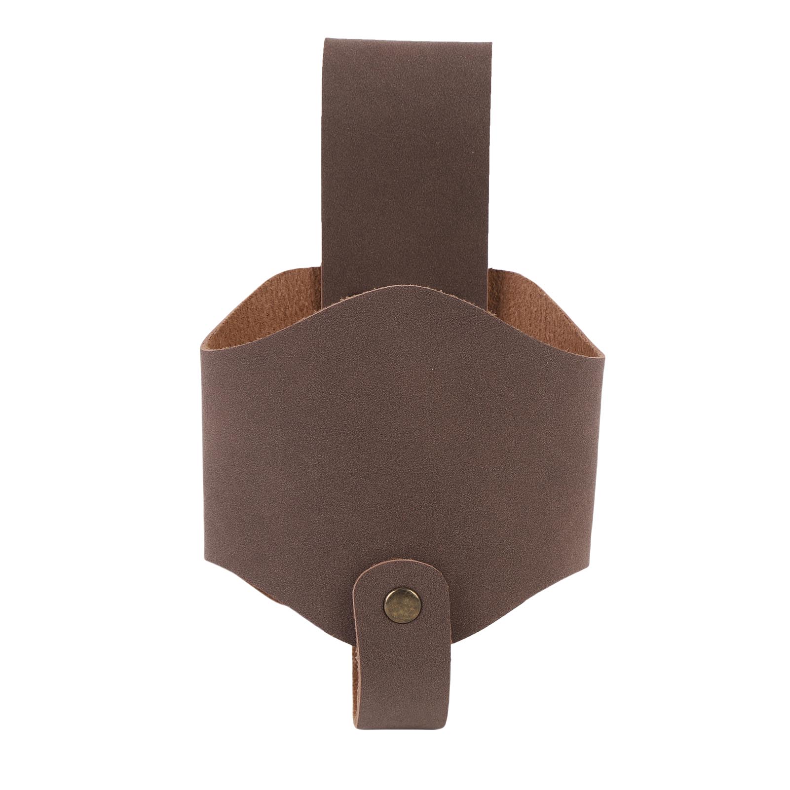 

Leather Beer Belt Holder Outdoor Beer Bottle Drink Beverage Waist Pouch for Barbecue Picnic Camping Dark Brown