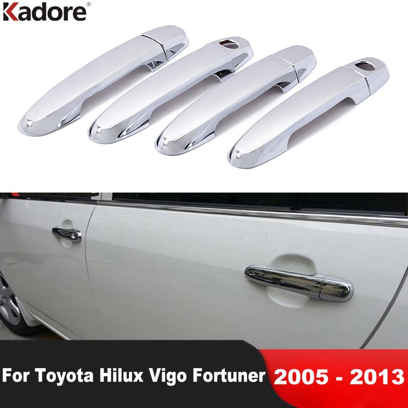 Side Door Handle Cover Trim For Toyota Hilux Vigo Fortuner 2005 2006 2007 2008 2009 2010 2011 2012 2013 Chrome Car Accessories