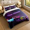 Literie personnalisée avec nom 3 pièces, Rocket League 1 Housse de couette 2 Taies d'oreiller Linge de lit doux pour cadeau