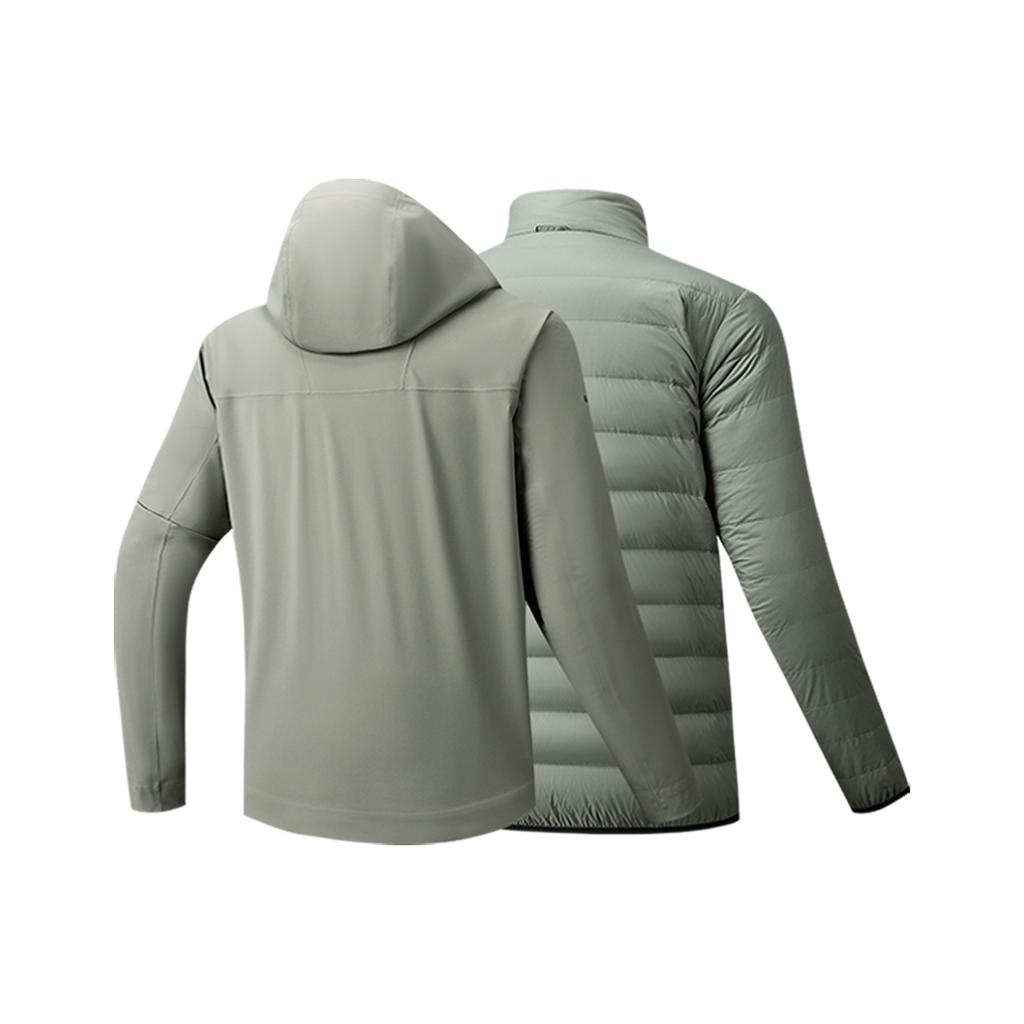 Anta Outdoor Series Simple Versatile Comfortable Casual Hooded Three-In-One Waterproof Jacket Men Jacket 952546603-2