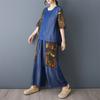 DIMANAF 2026 Plus Size Pants Suits Women Sets Suits Vintage Loose Tops Shirts Long Pants Cotton Casual Clothing Summer