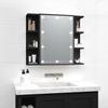 VidaXL Mirror Cabinet with LED Black 70x16.5x60 Cm 833536