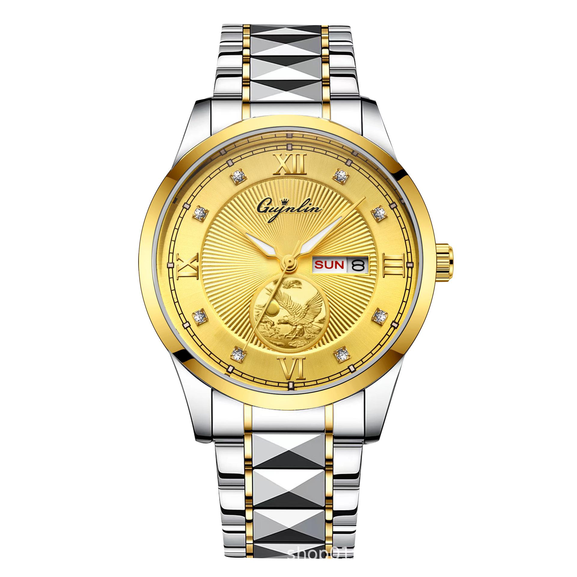 Gold Embossed Watch Men S Watch Men S Business Watch Luminous Waterproof Quartz Watch Fake Mechanical