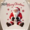 Holiday Home Decor Stickers Santa Claus Toilet Sticker, Waterproof PVC Christmas Bathroom Decal for Creative Gift Ideas Decoration, Removable