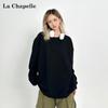 La Chapelle American Style Unlined Drop Shoulder Round Neck Sweatshirt