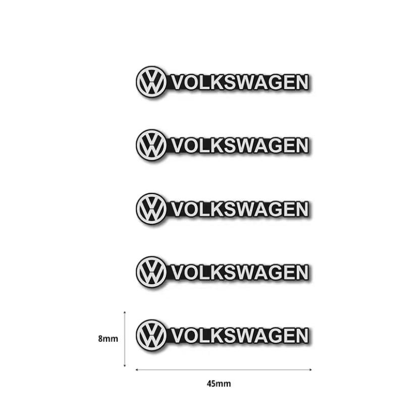 5/10Pcs Car Audio Speaker 3D Aluminum Badge Logo Stickers For VW GTI Polo Golf Passat Tiguan Arteon CC Taigo Caddy Jetta Hub Cap QK7