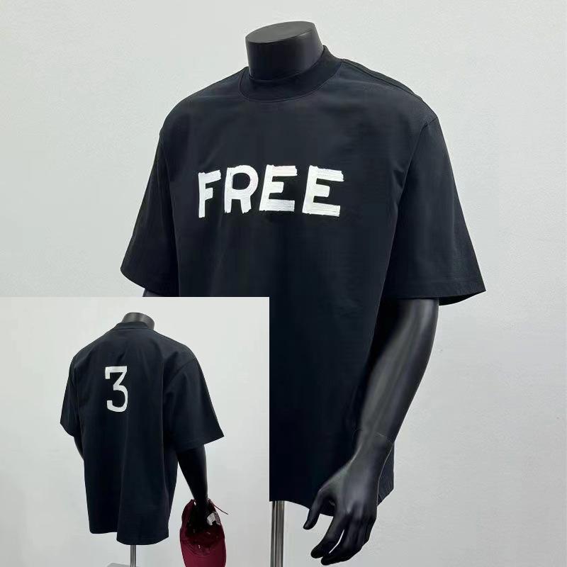 

Smallscale Trendy Letterprinted Pure Cotton Shortsleeved Tshirt for Summer Suitable for Both Men and Women Halfsleeved Top M