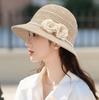 Hat for Women French Retro Style Pearl Flower Fisherman Hat Summer Travel Sun Protection Sun Hat Korean Style