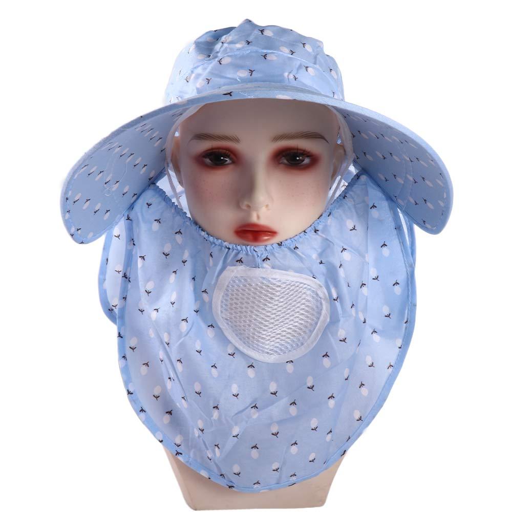 Kapelusz z rondem Osłona twarzy Na zewnątrz Matka Kapelusz przeciwsłoneczny Damski Kapelusz przeciwsłoneczny Letni Ochrona UV Z klapką na szyję Kapelusz typu bucket