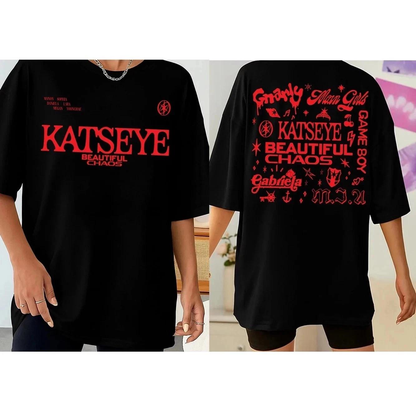 Katseye Beautiful Chaos Tracklist T-Shirt Katseye Kpop T-Shirt XL