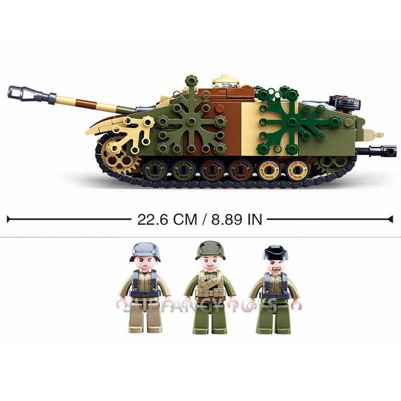 524Pcs Ww2 Stug Iii Armored Fighting Vehicle Construction Blocks Set Educational Military Troops Plaything For Kids