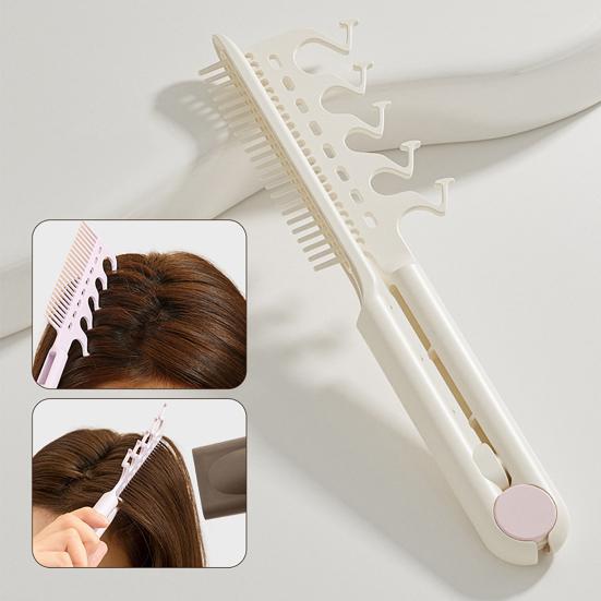 2-In-1 Hair Comb with Long Handle V-shaped Fluffy Hair Comb Anti-static Thin Thick Curly Long Hair Comb Women Hair Styling Detangling Comb