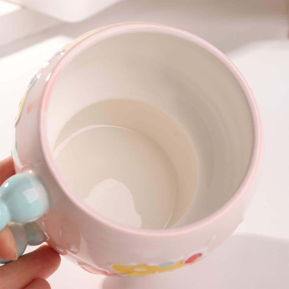 Hand Painted Oat Bowl Mug Gourd Shape Coffee Mug Creative Ceramic Breakfast Cup  Holiday Gift