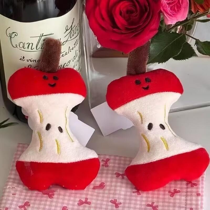 Cute Creative Apple Core Plush Toy Keychain Bag Pendant Accessories Gift