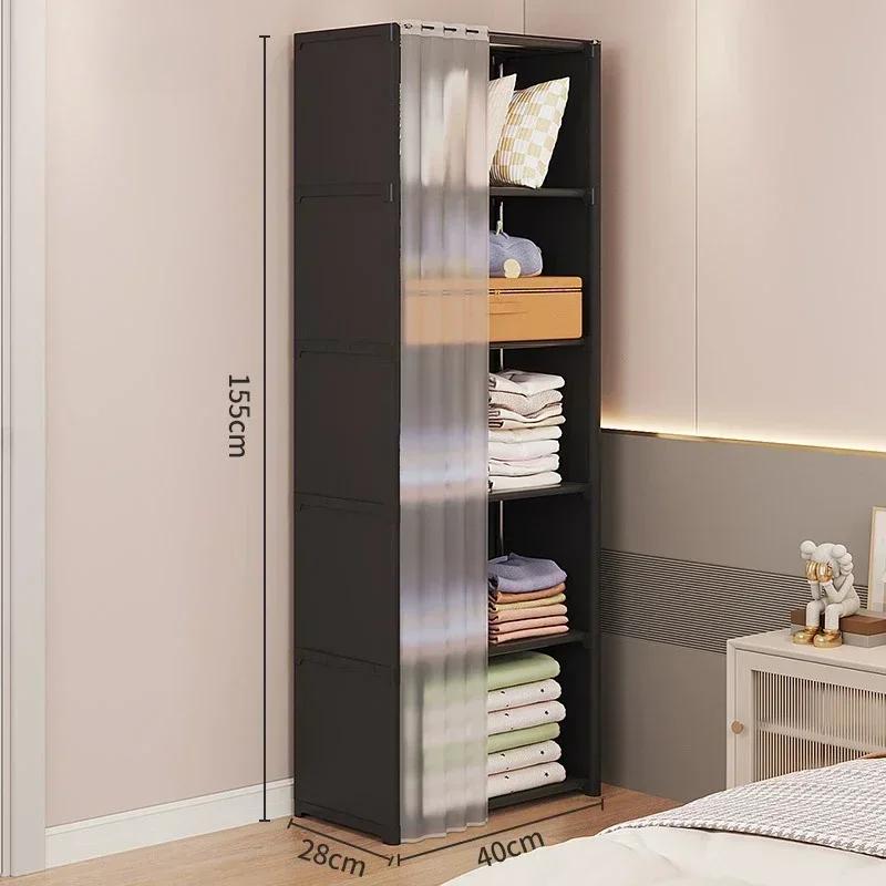 Assembled Bookshelves Multipurpose Cabinet for Clothes Dustproof Wardrobe Large-Capacity Organizer for Bedroom Living Room