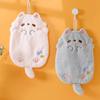 Cute Cartoon Tanuki Hanging Towel Coral Velvet Hair Does Not Lose Thick Cloth Absorbent Towels For Kitchen Bathroom Hand Towel